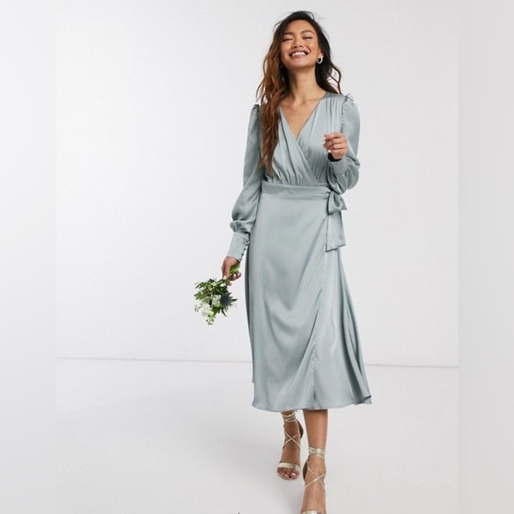 NWT Ramy Brook satin wrap dress satin dress